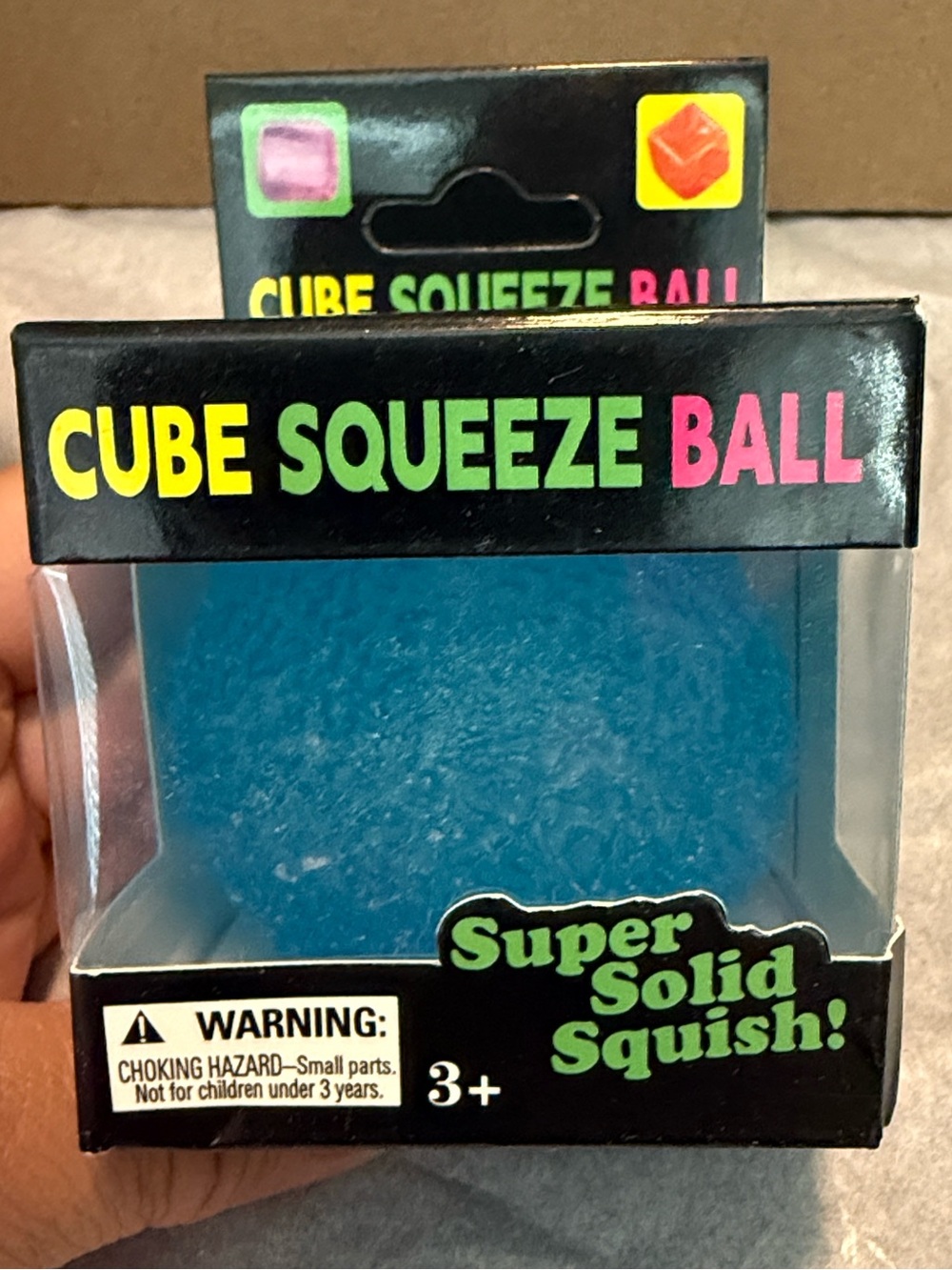 Cube Textured Squeeze Ball - Blue